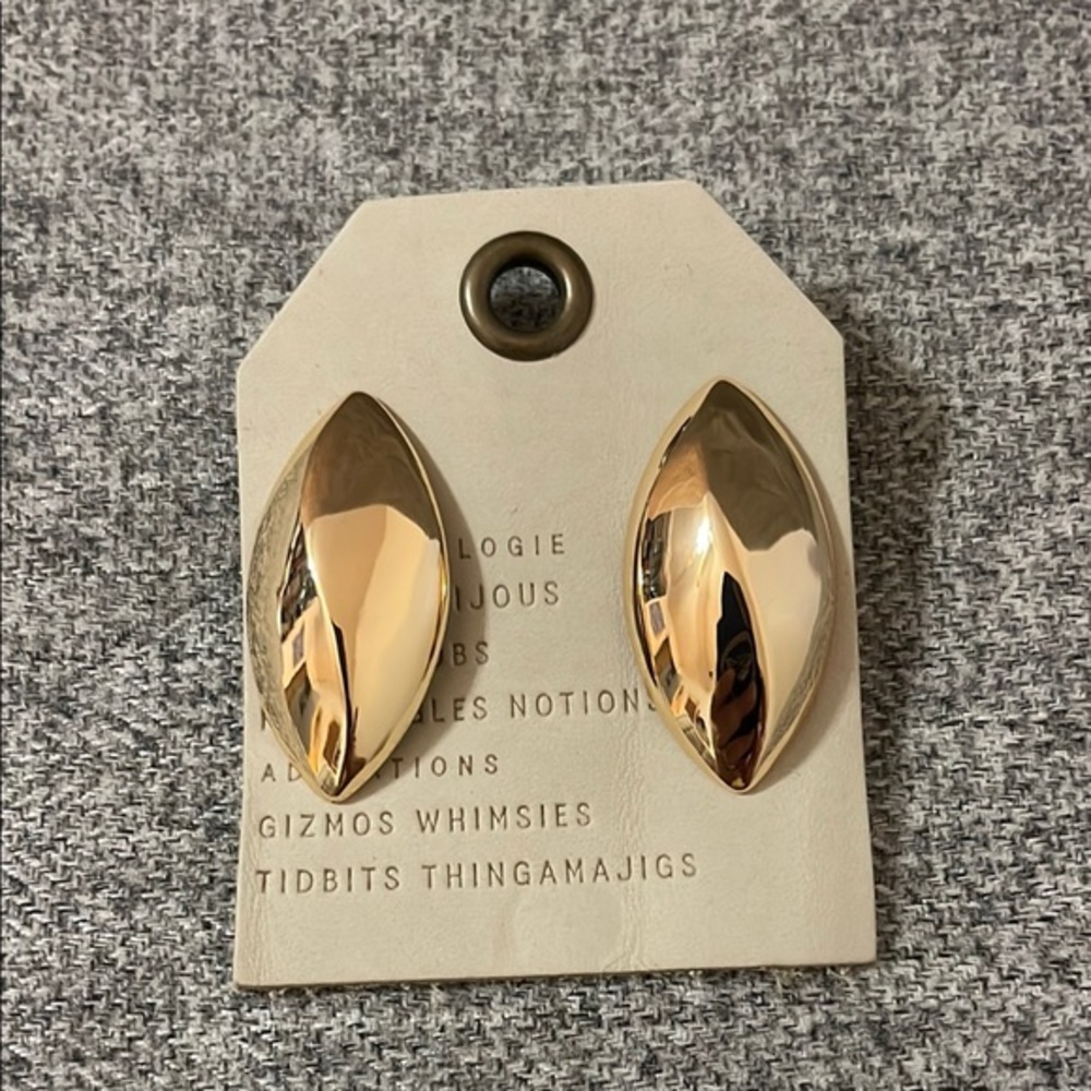 Anthropologie Gold Leaf Earrings
